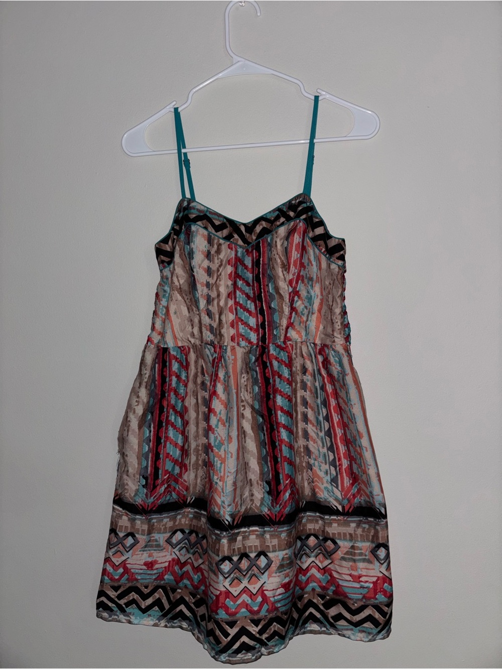 Girls Teal & Multicolor Striped Summer Dress